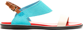 Thumbnail for your product : Nicholas Kirkwood Turquoise Flat Sandals