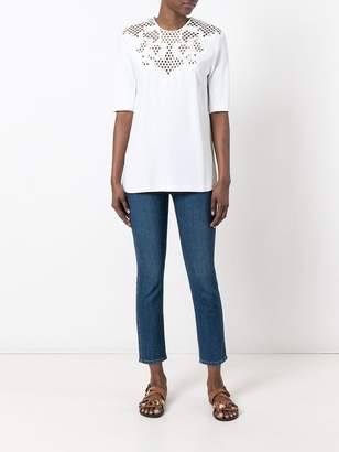 Stella McCartney perforated lace panel blouse