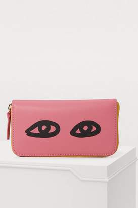Clare Vivier Leather eyes wallet