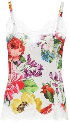 Dolce & Gabbana Stretch silk-blend floral camisole