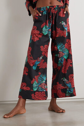Desmond & Dempsey + Net Sustain Printed Organic Cotton-voile Pajama Set - Black