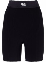 Thumbnail for your product : Dolce & Gabbana High-Waisted Logo-Print Cycling Shorts