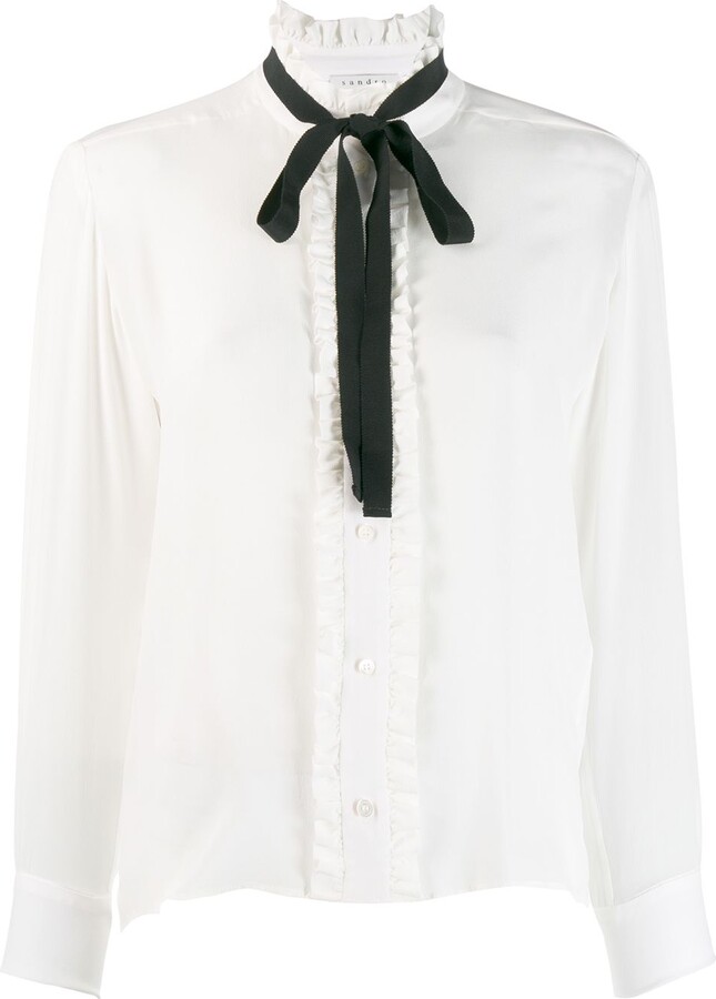 White Bow Blouse | Shop the world's largest collection of fashion |  ShopStyle
