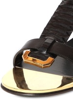 Thumbnail for your product : Balmain 10mm Seona Python & Leather Sandals