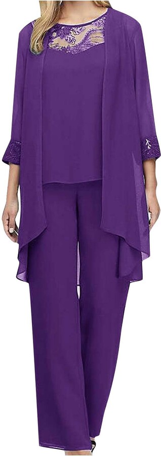 Mrat Three Piece Sets for Women Trouser Suits for Ladies Long