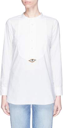 Figue 'Evil Eye Tux' beaded patch cotton shirt