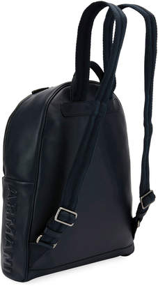 Giorgio Armani Leather Backpack, Blue