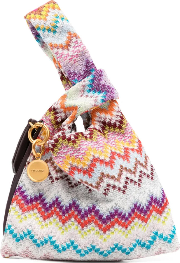 Missoni Raschel zig zag handle tote bag