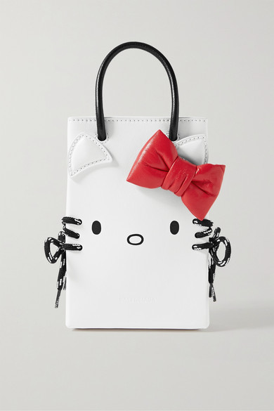 Balenciaga Hello Kitty Mini Printed Leather Shoulder Bag - White ...