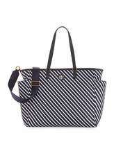 Thumbnail for your product : Tory Burch Scout Striped Nylon Baby Tote Bag, Blue/White