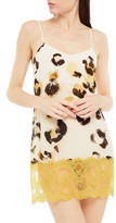 Thumbnail for your product : Wacoal Lace-paneled Printed Stretch-crepe De Chine Chemise