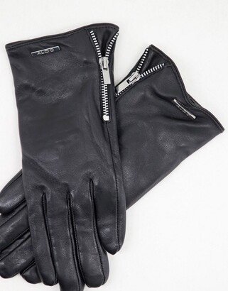 Aldo Rhelian leather gloves in black