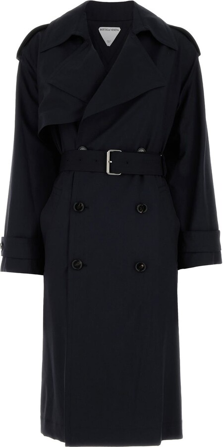 Black wool trench coat