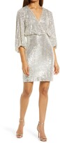 Thumbnail for your product : Eliza J Sequin Balloon Sleeve Cocktail Dress