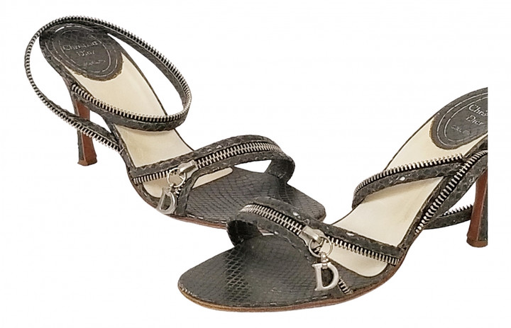 Christian Dior Grey Water snake Sandals - ShopStyle