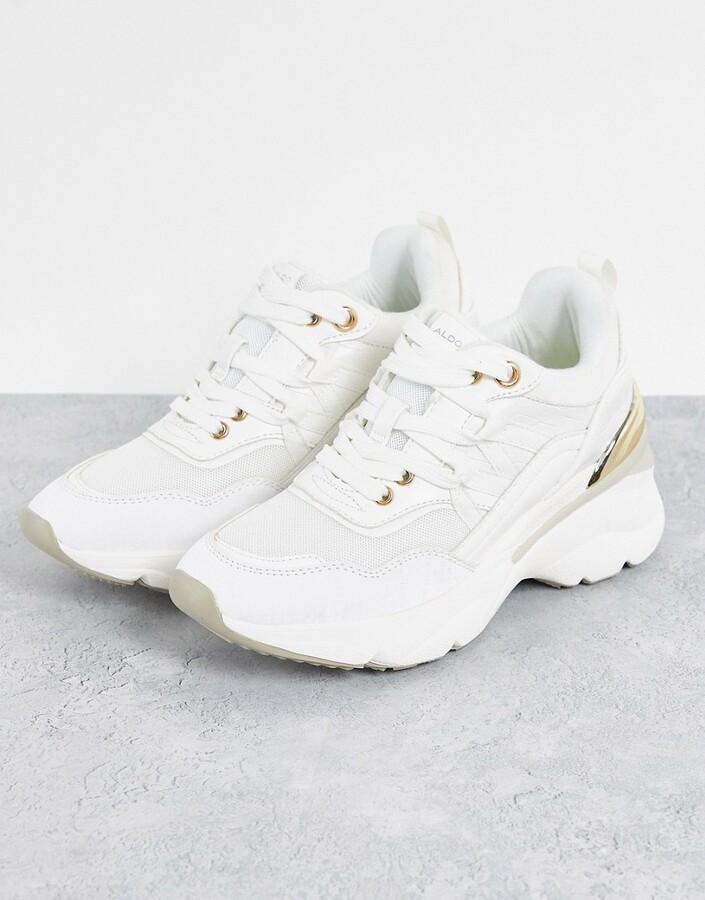gold chunky trainers
