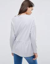 Thumbnail for your product : ASOS Top With Exaggerated Ruffle Hem And Long Sleeves