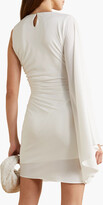 Thumbnail for your product : Halston Kenna one-sleeve ruched jersey mini dress