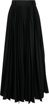 pleated A-line maxi skirt 