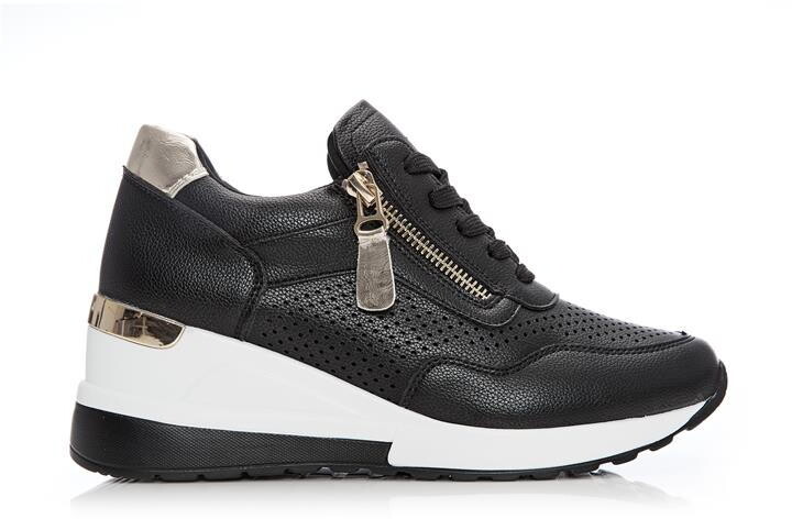 heeled trainers black