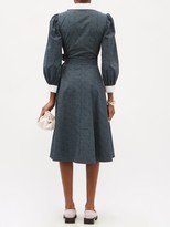 Thumbnail for your product : Batsheva Belted Floral-print Cotton Shirt Dress - Navy Print
