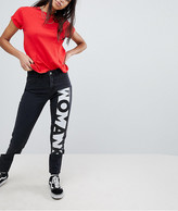 Thumbnail for your product : Noisy May Mom Jeans With Woman Slogan