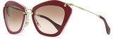 Thumbnail for your product : Miu Miu Pentagon Acetate Sunglasses, Violet