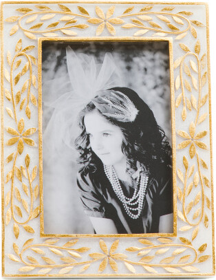 TJMAXX 6X8 Matted To 4X6 Decorative Tabletop Photo Frame, Gold