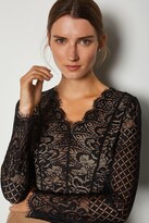 Thumbnail for your product : Karen Millen Long Sleeve Multi Pattern Lace Body