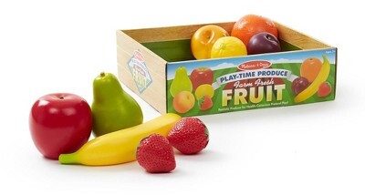 Melissa & Doug Playtime Produce Fruits Play Food Set With Crate (9pc)