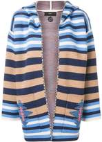 Thumbnail for your product : Alanui Striped Hooded Cardigan