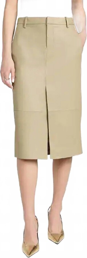 Vince Leather Trouser Front Skirt In Seed
