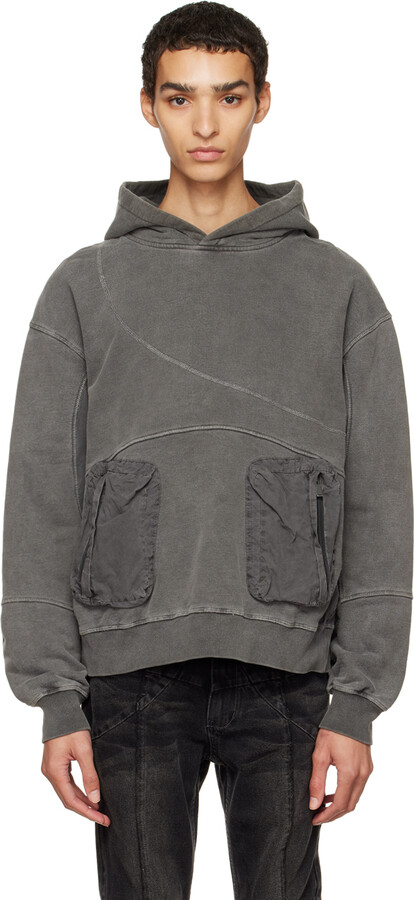 C2H4 Grey Coherence Distressed Hoodie - ShopStyle