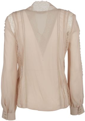 Alice + Olivia Robbie Sheer Lace Blouse
