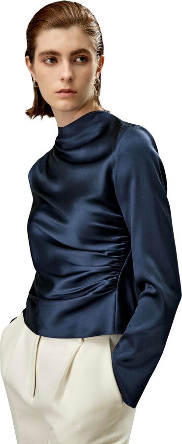 Lilysilk Oblique Wave Silk Blouse for Women