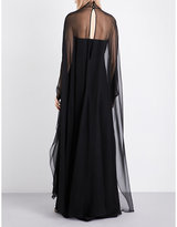 Thumbnail for your product : Valentino Cape-back silk-chiffon gown