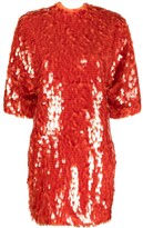 Thumbnail for your product : Rotate by Birger Christensen Jasy sequinned open-back mini dress