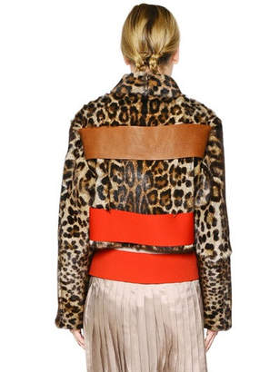 Givenchy Leopard Printed Marmot Fur Jacket