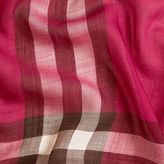 Thumbnail for your product : Burberry Lightweight Check Wool and Silk Scarf