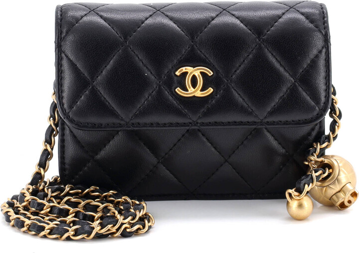 Chanel Pearl Crush Flap Clutch with Chain Quilted Lambskin Mini