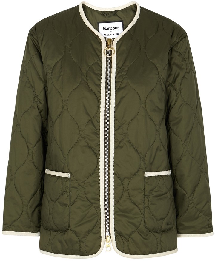 ALEXACHUNG Barbour By Barbour By Darcy Army Green Quilted Jacket - ShopStyle