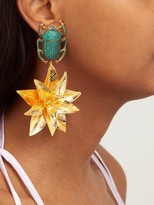 Thumbnail for your product : BEGÜM KHAN Pharoah Lotus Gold-plated Clip Earrings - Green