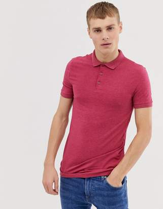 ASOS Design DESIGN muscle fit jersey polo in pink