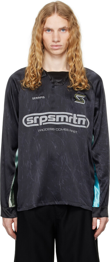 Serapis Black Silk Football Polo