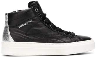 Crime London quilted mid-top sneakers