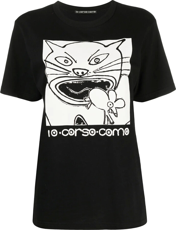 10 CORSO COMO cat-print cotton T-shirt