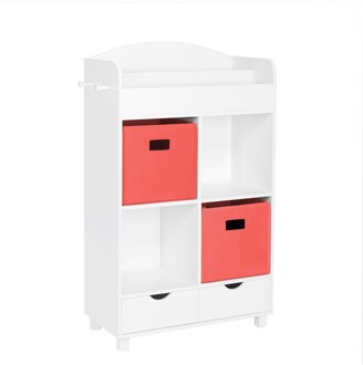 RiverRidge Home Book Nook Collection Kids Cubby Storage Cabinet with Bookrack