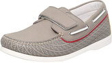 Thumbnail for your product : Fendi Rupert logo-print leather deck shoes 9-11 years