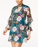 Thumbnail for your product : As U Wish Juniors' Floral-Print Choker-Neck Dress