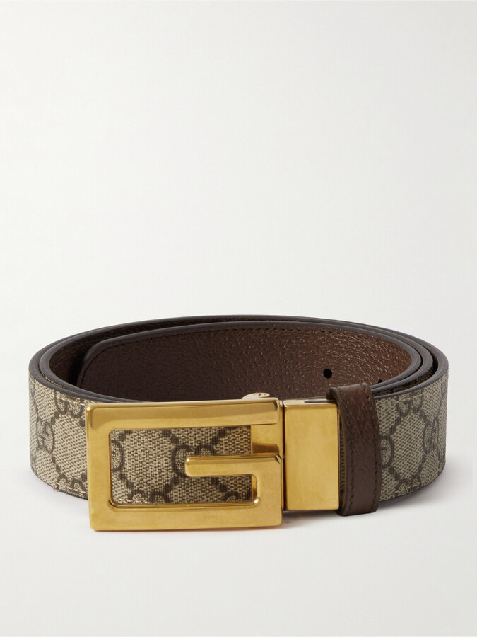 3cm Marmont Reversible Monogrammed Supreme Coated-Canvas Belt